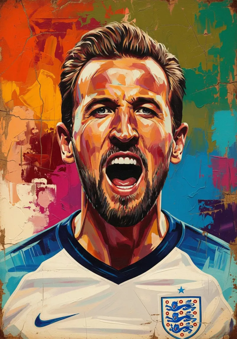 Harry Kane abstracte kunst canvas met Baklijst van Lembayung art