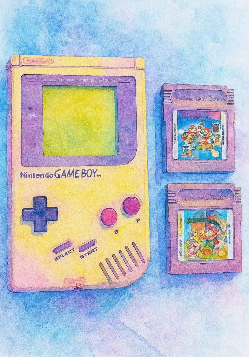 gameboy old vintage painting canvas with Floater frame by kroocoot