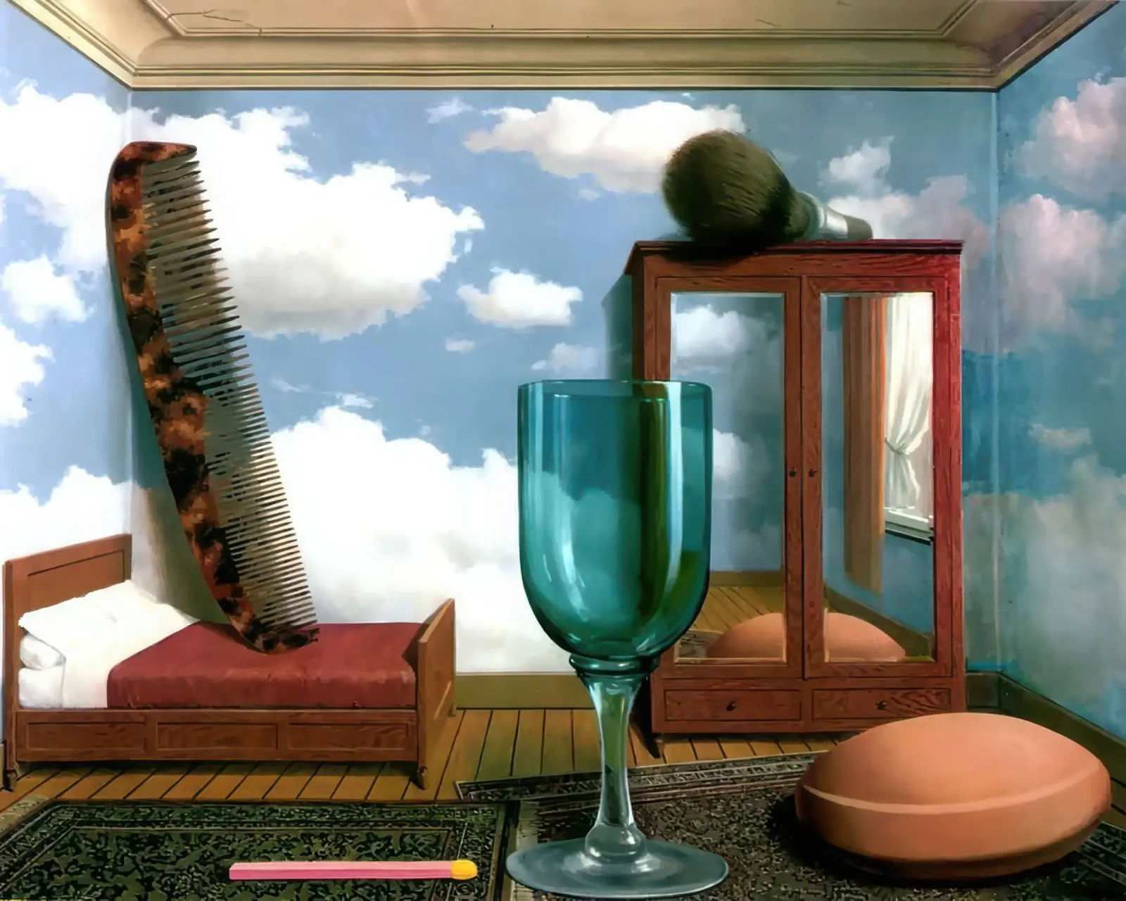 Personal Values, 1952 by Rene Magritte canvas with Floater frame by TIGER JHONSON