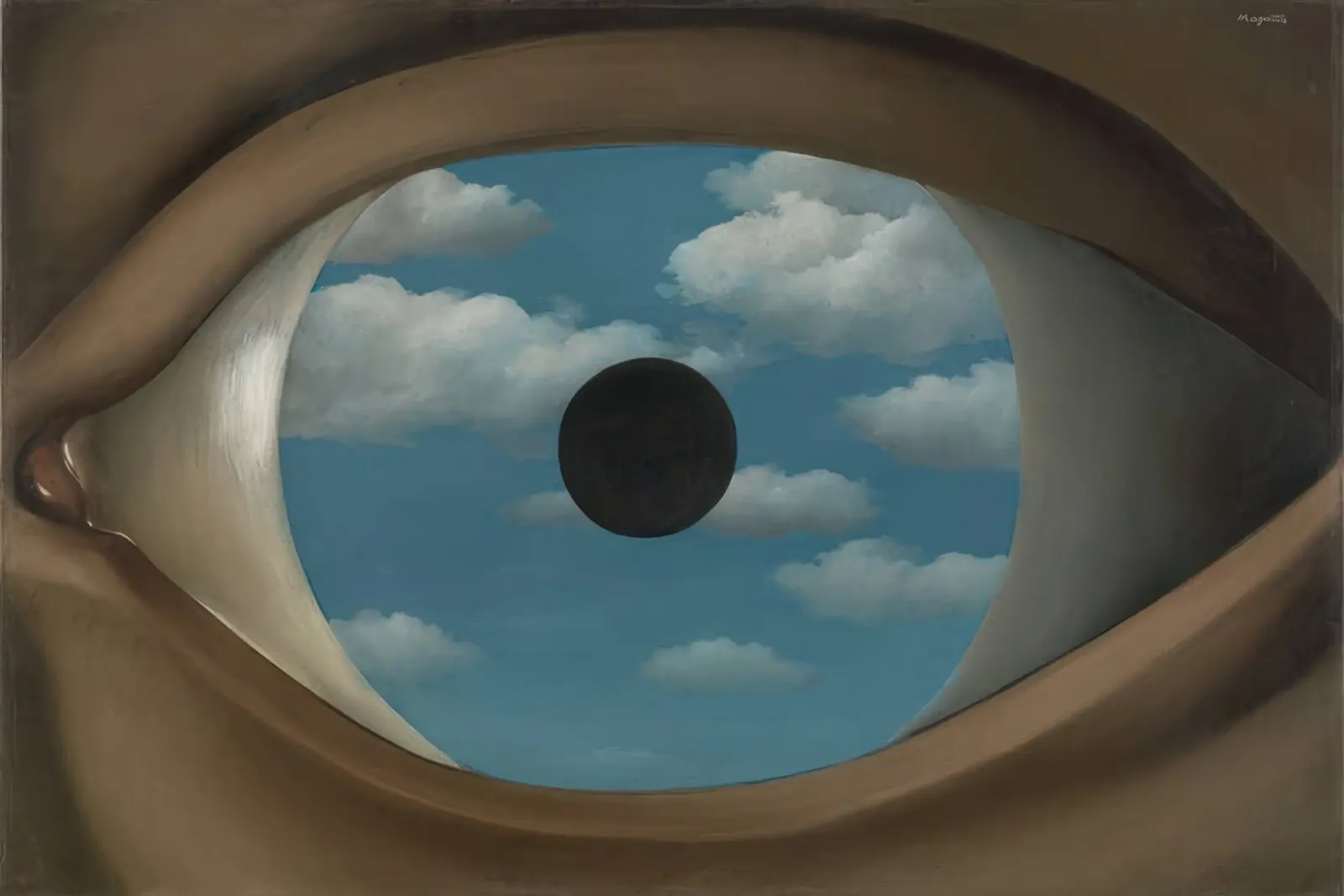 Il falso specchio, 1928 di René Magritte poster con telaio in plastica da TIGER JHONSON