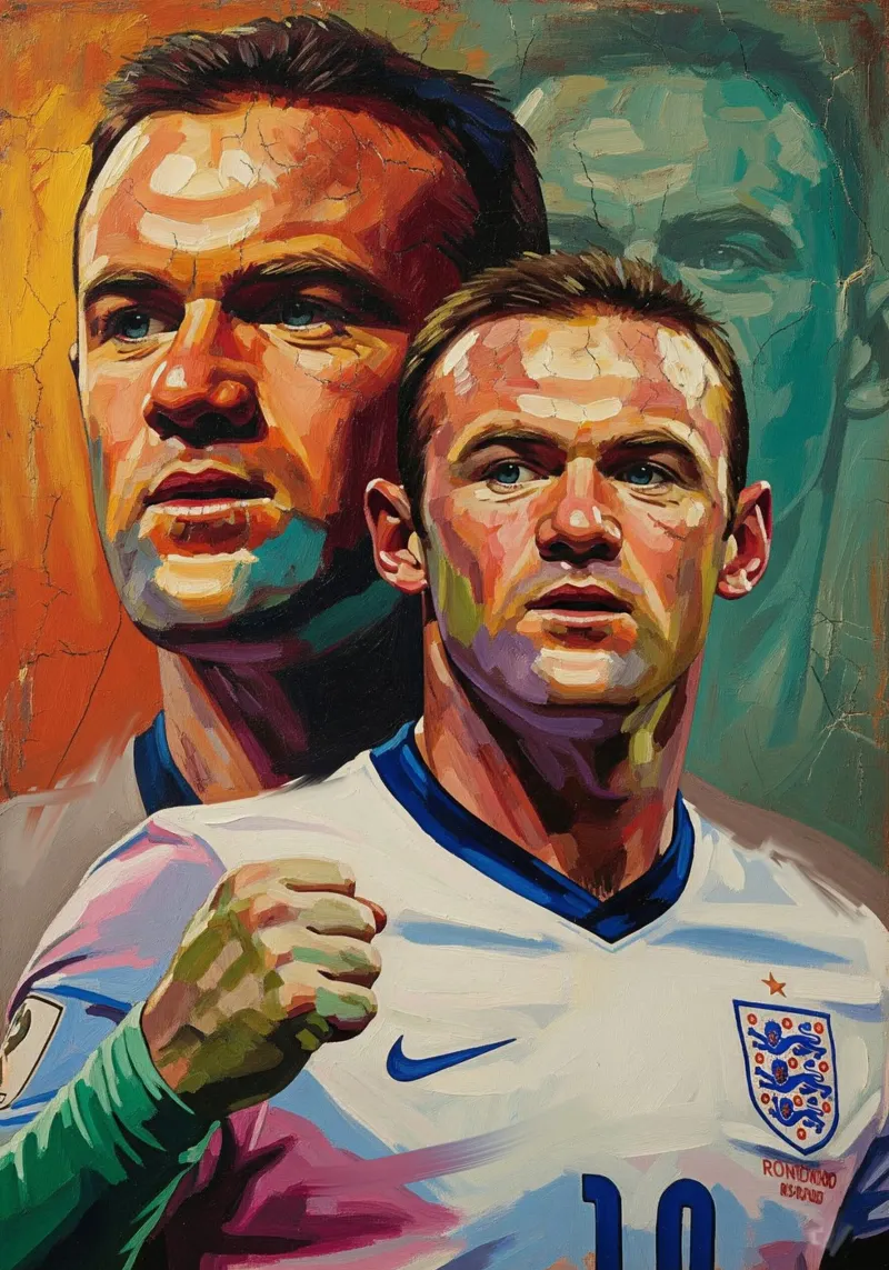 Wayne Rooney abstraktes Kunstgemälde Poster von Lembayung art