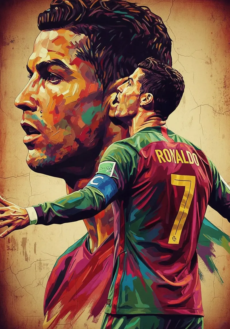 Cristiano Ronaldo viering kunst canvas met Baklijst van Lembayung art