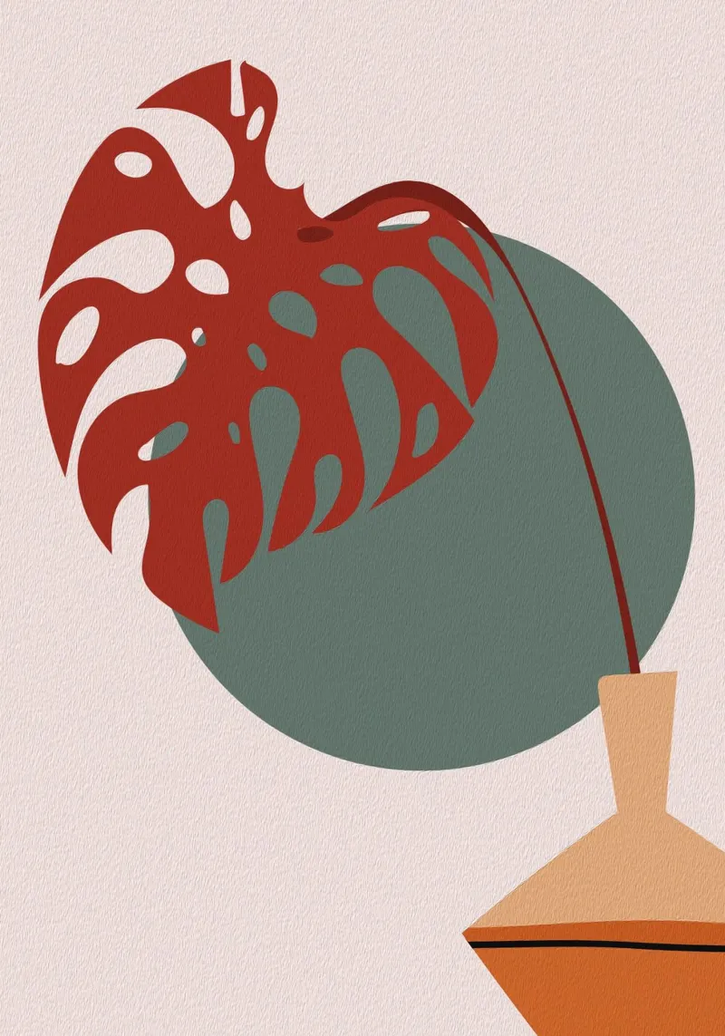 minimalist vase flower poster con telaio in plastica da pastel color shape