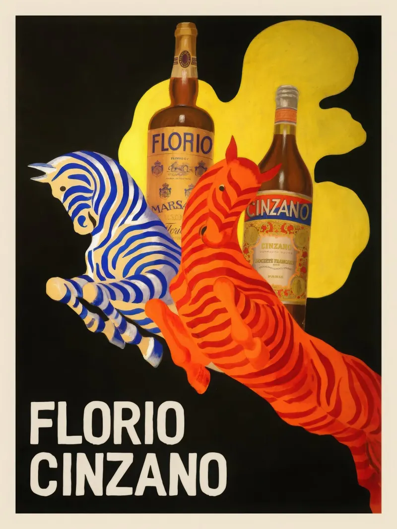 Florio Cinzano poster con telaio in plastica da mix mate