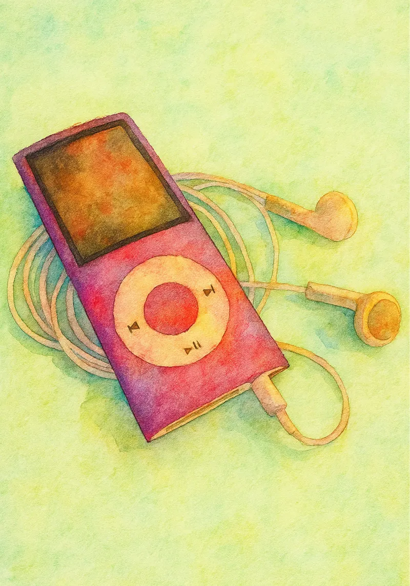 ipod vecchio dipinto vintage poster con telaio in legno da kroocoot