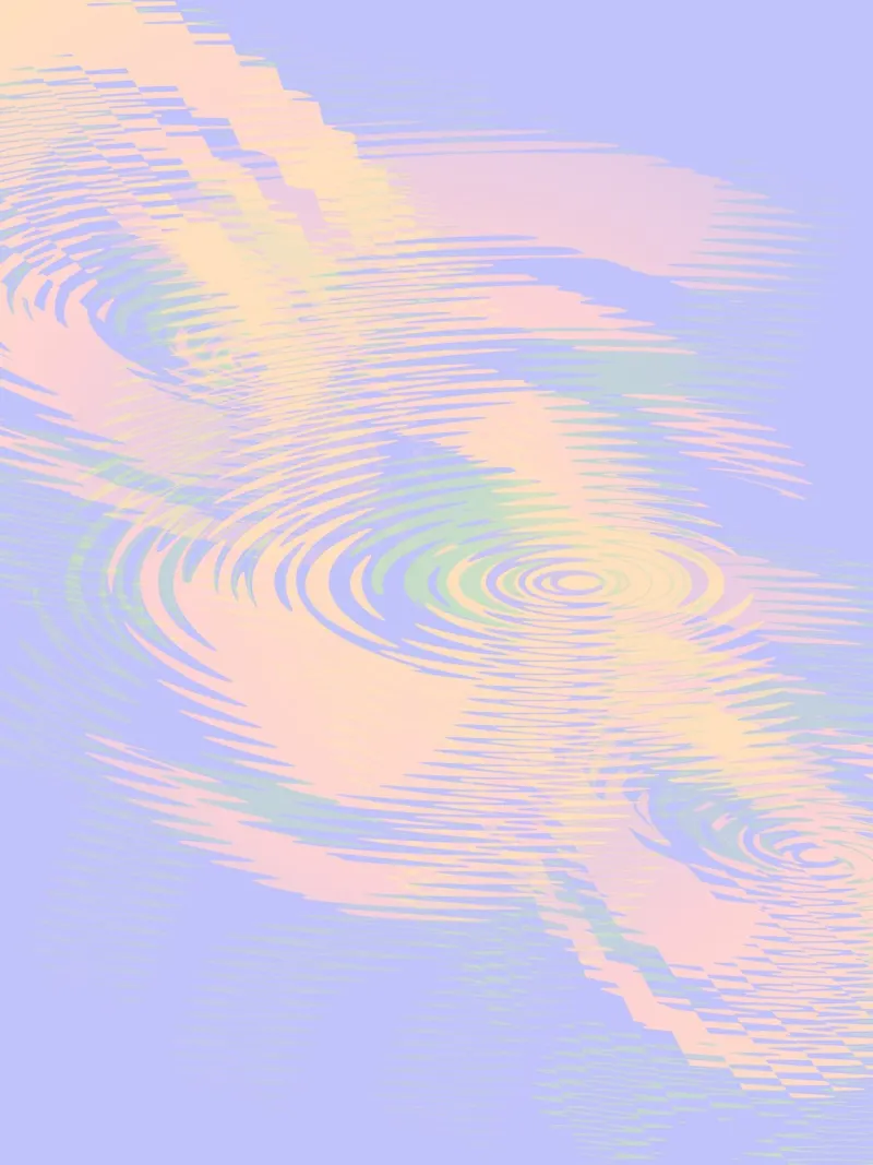 Motif abstrait tourbillonnant en bleu, violet, rose et jaune poster avec cadre en aluminium de Something for you