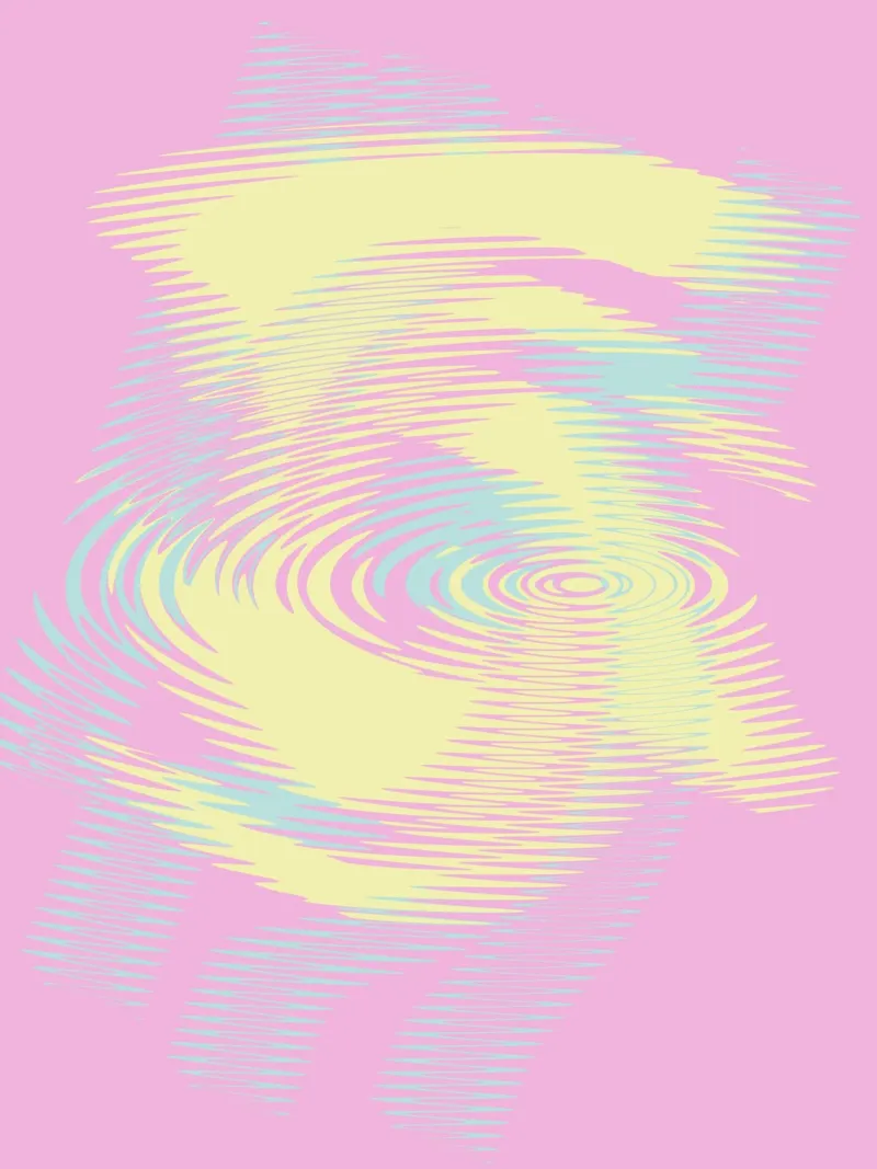 Abstract pattern in blue, pink and yellow canvas with Floater frame by Something for you
