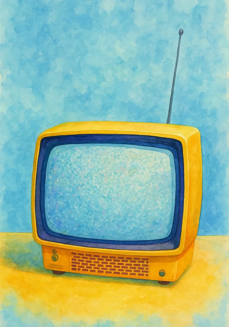 piccolo televisore vecchio quadro d'epoca poster da kroocoot