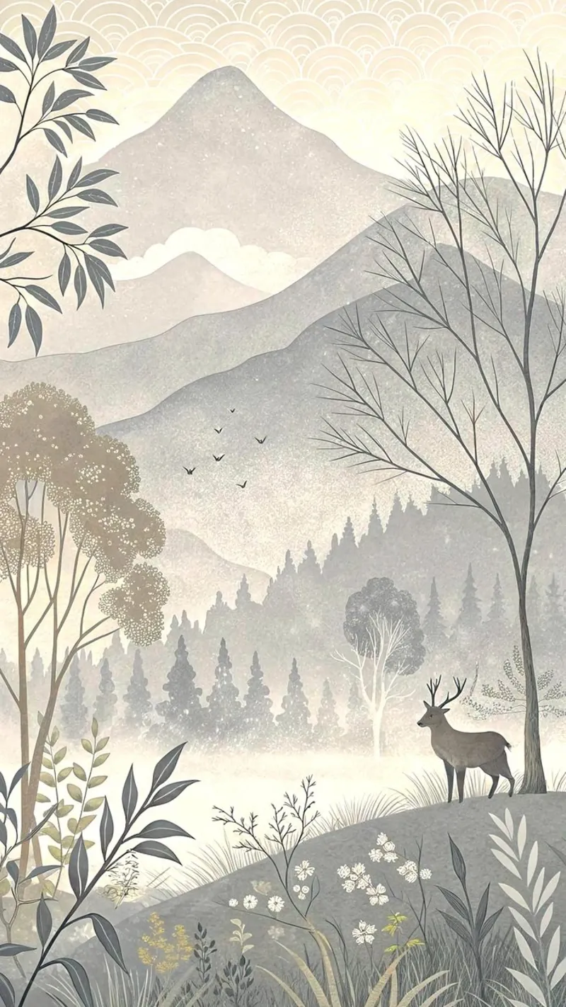 in forest animal and tree tela con Cornice a cassetta da huminity
