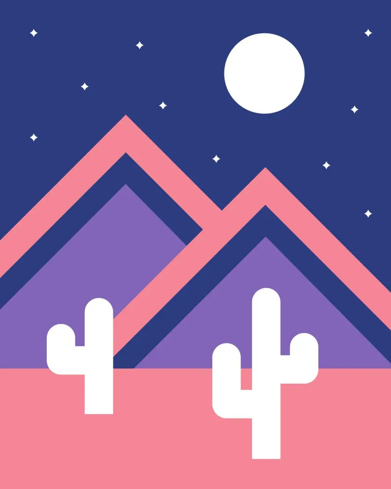 Notte nel deserto poster con telaio in alluminio da Schuhmann Design