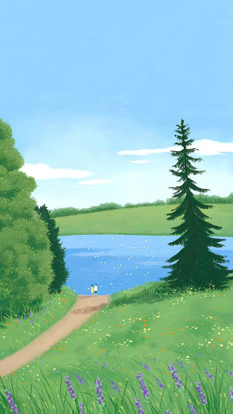viewing the lake with sun poster da firmana