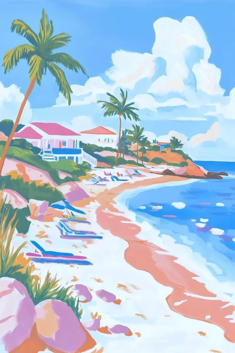 landscape curve beach poster da firmana
