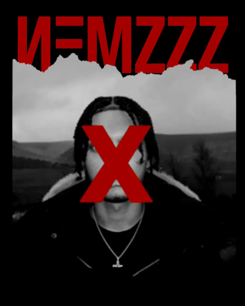 Maglietta Nemzzz- X Sign Essential tela con Cornice a cassetta da altoquerecords_ve