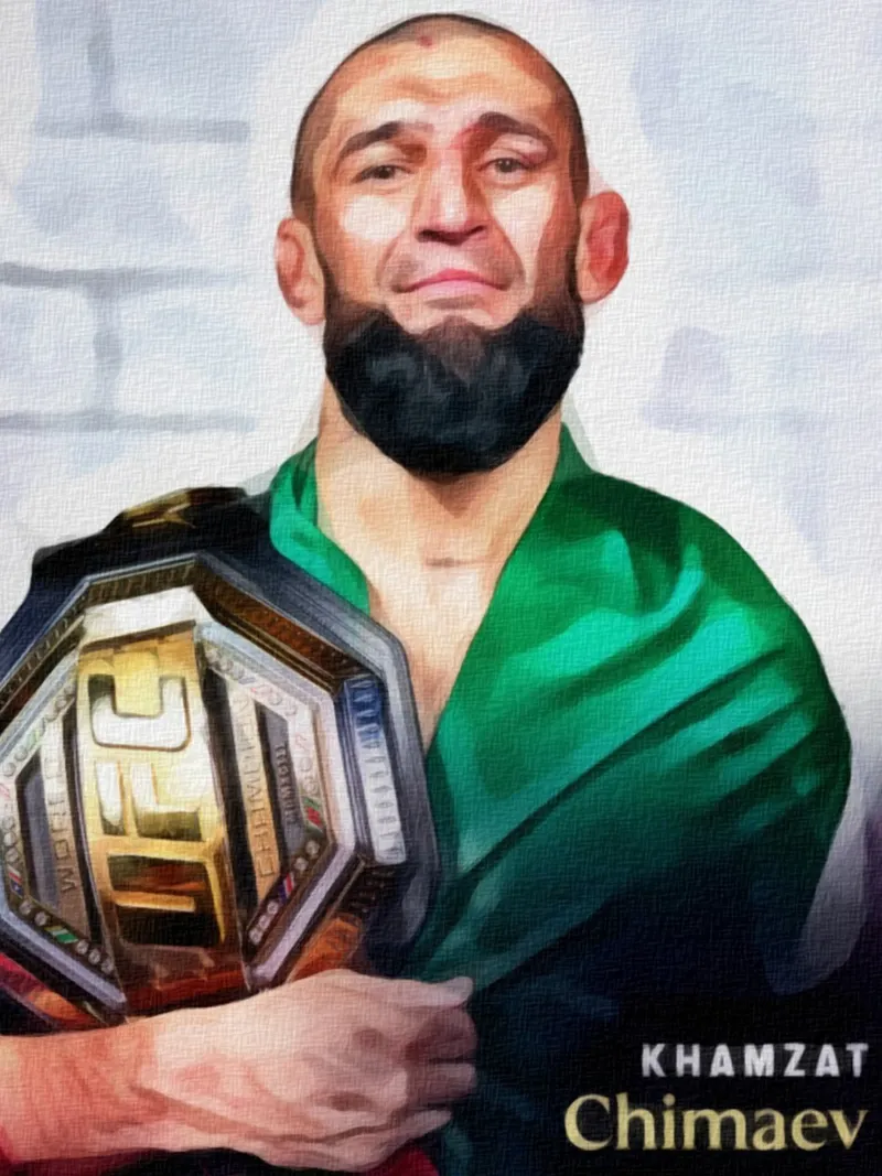 Khamzat Chimaev Campione UFC 2025 poster da dan band