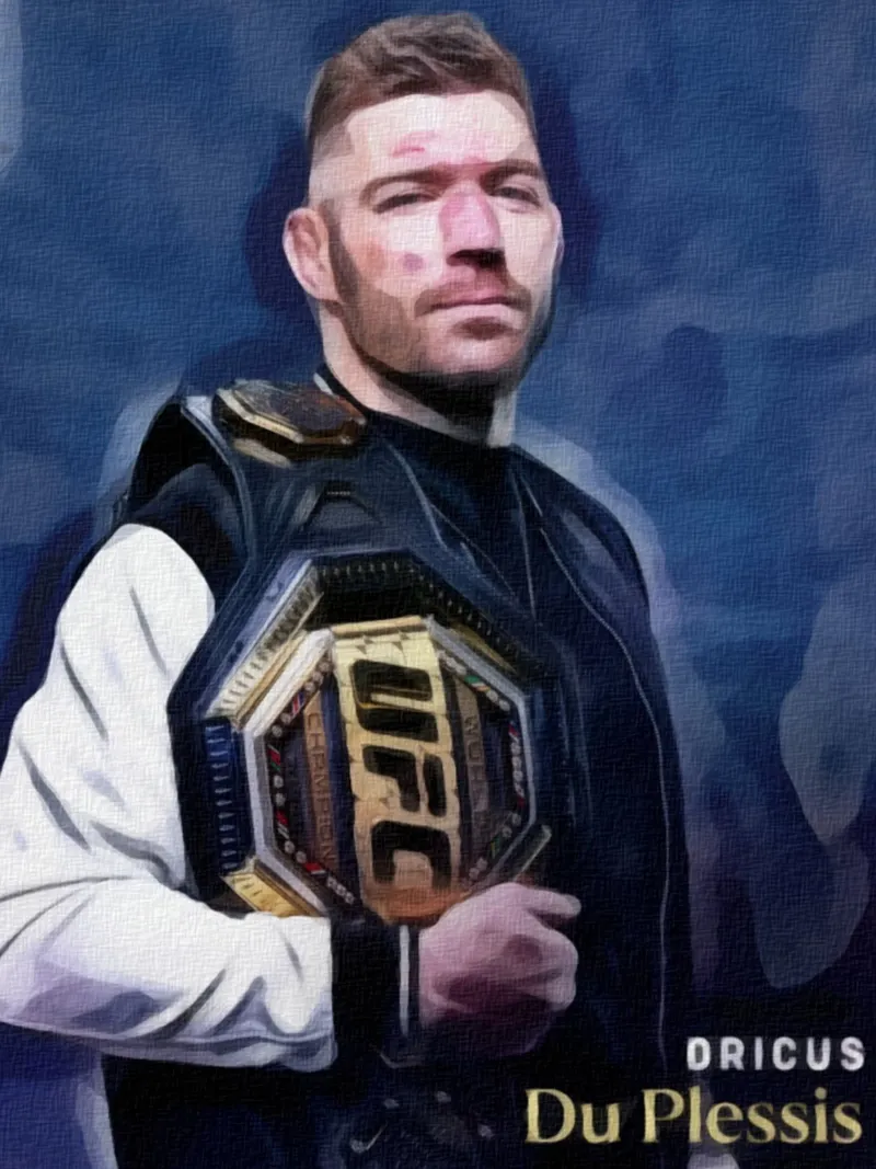 Dricus Du Plessis Campione UFC 2024 tela con Cornice a cassetta da dan band
