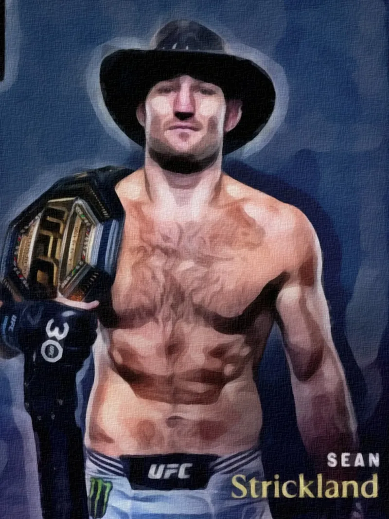 Sean Strickland Campione UFC 2023 tela con Cornice a cassetta da dan band