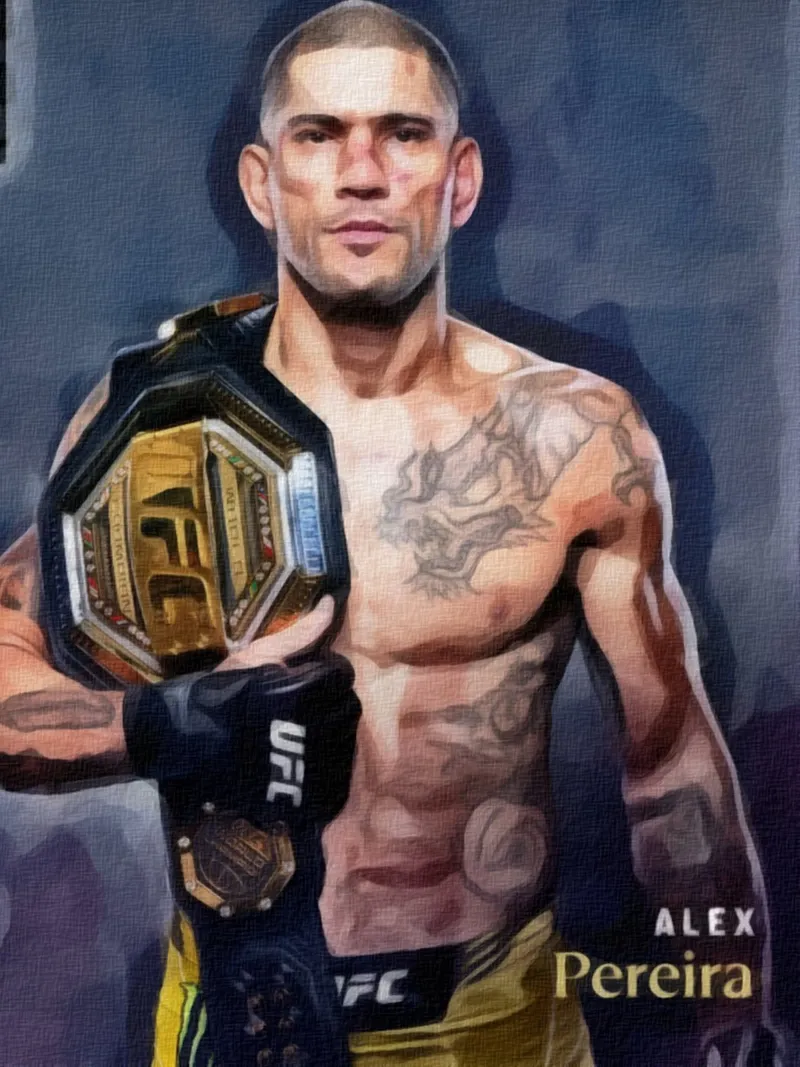 Alex Pereira Campione UFC 2022 tela con Cornice a cassetta da dan band