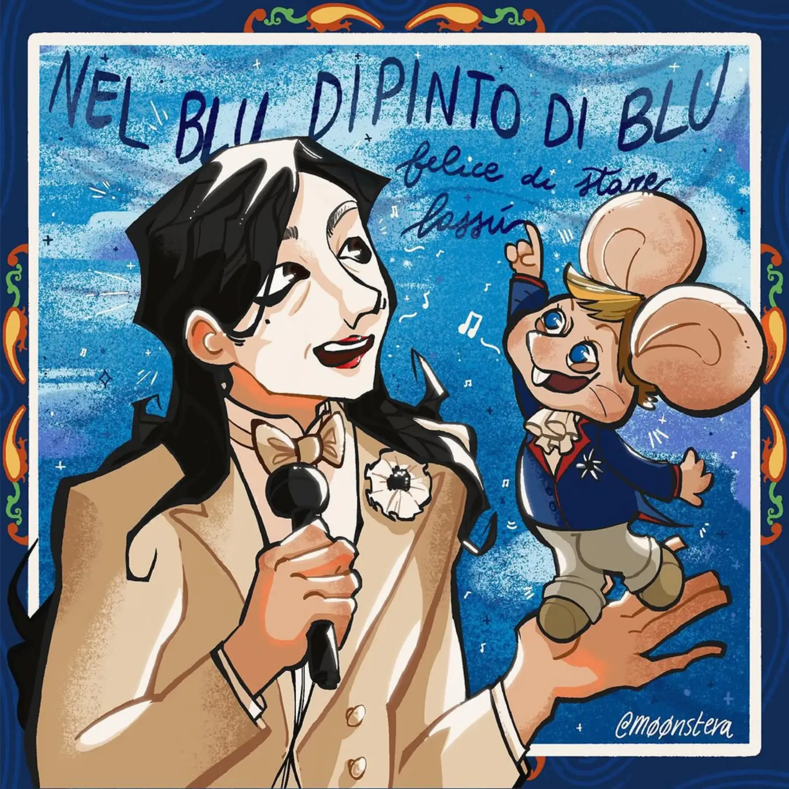 Singer and Mouse : Maglietta classica Lucio Corsi poster da anti___heroo