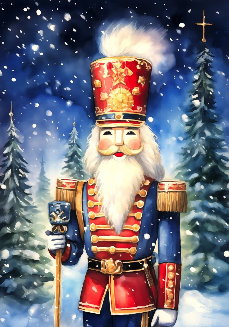 Christmas Nutcracker canvas with Floater frame by Fleur de Lys