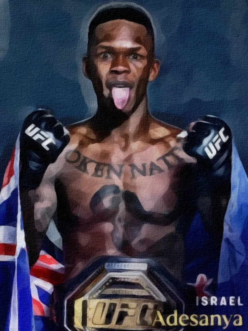 israel adesanya campione UFC 2019 poster da dan band