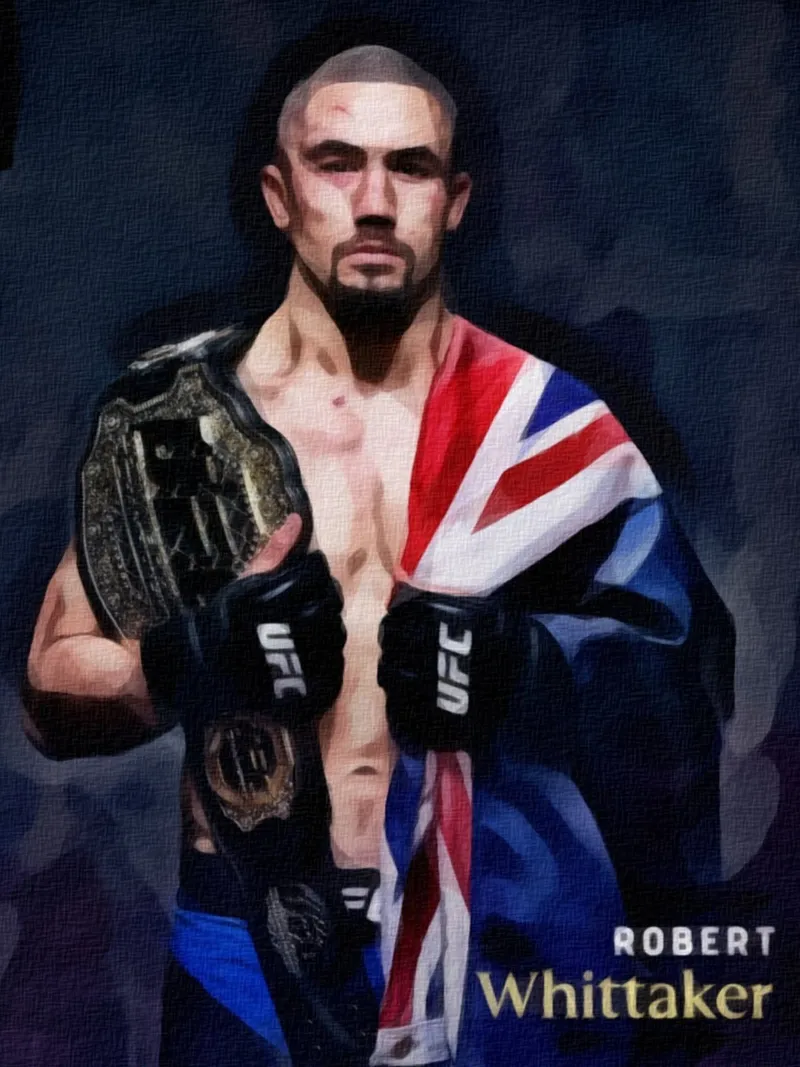 Robert Whittaker campione UFC 2018 tela con Cornice a cassetta da dan band