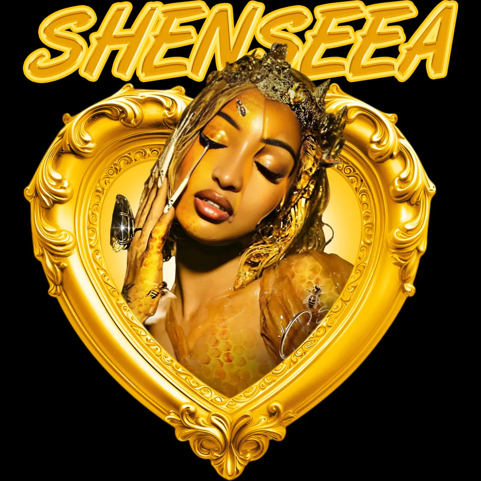 Hip Hop Shenseea poster con telaio in legno da imstildreaming