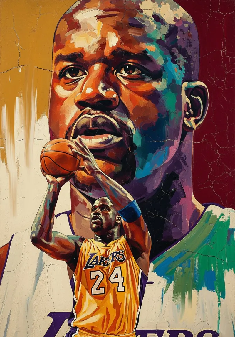 Pintura abstracta de Shaquille O'Neal poster de Lembayung art