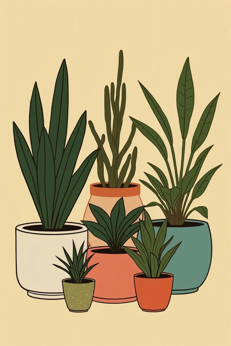 Sei piante in vaso poster da DesignDoodle