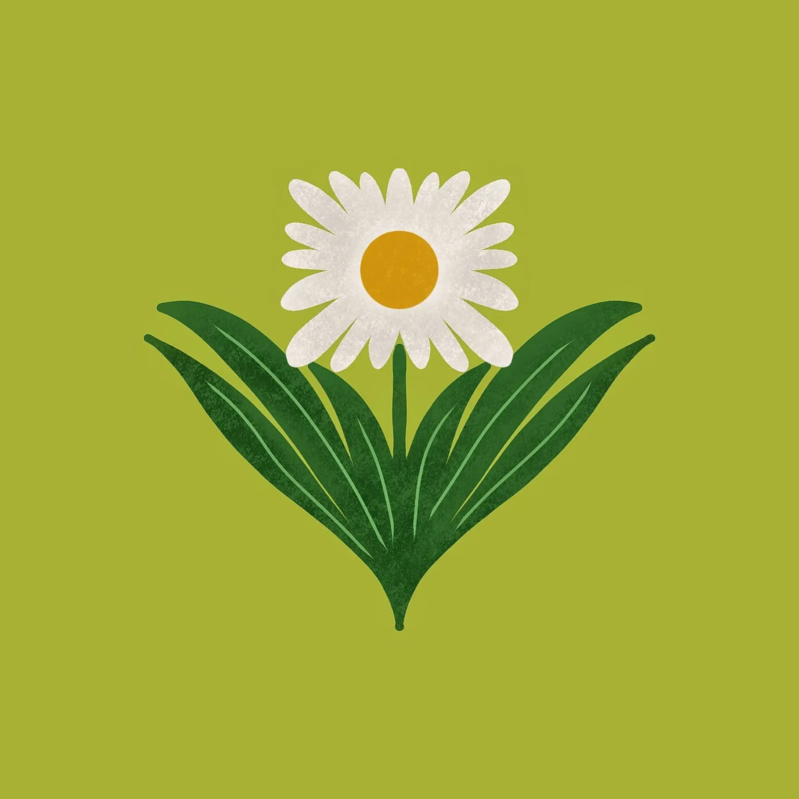 Margherita floreale retrò anni '70 su verde avocado - Mod Flower tela con Cornice a cassetta da susanacosta