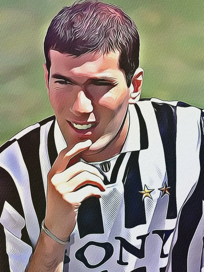 Zinedine Zidane alla Juventus poster con telaio in plastica da dan band