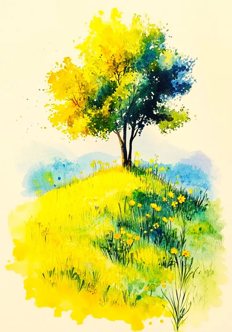 dream tree on land tela con Cornice a cassetta da kichin