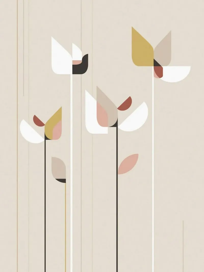 pastel shape flower poster con telaio in alluminio da kichin
