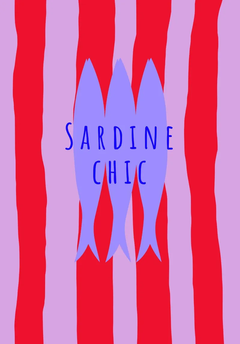 Sardine chic. (verfügbar in zwei Varianten „bei check out“) canvas with Floater frame by FRICKE DESIGN