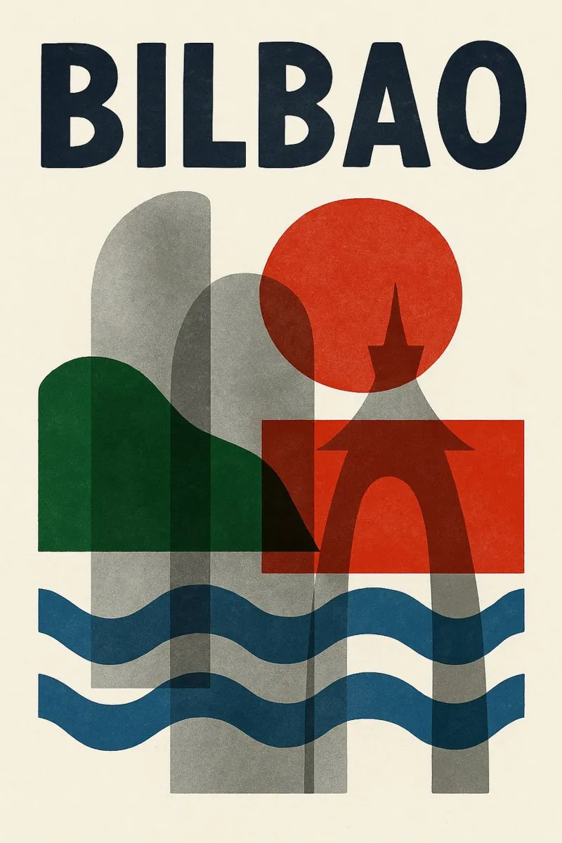 Affiche Bilbao - Poster abstrait poster da JETLAG | affiches voyage