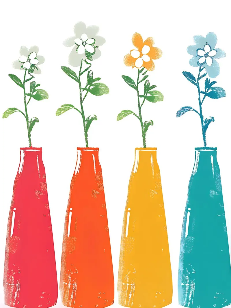 Quattro vasi di fiori poster da PREKETEWE