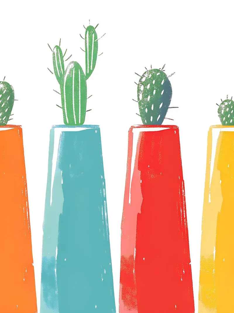 Quattro vasi di cactus poster da PREKETEWE