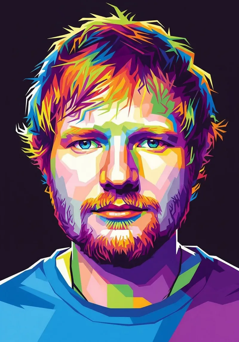 Ritratto pop art di Ed Sheeran poster da Hantamrata