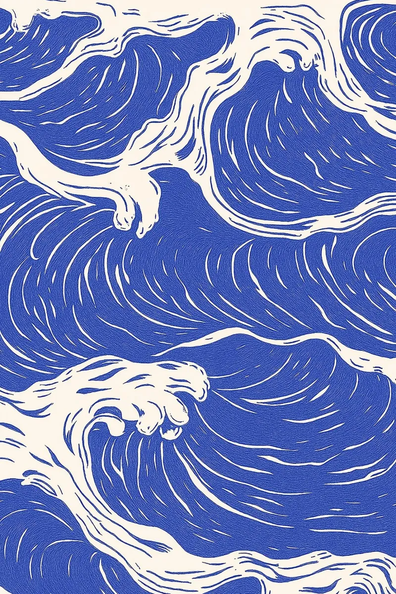 Golven in beweging - Abstracte oceaanstroming canvas met Baklijst van Yorke Studio