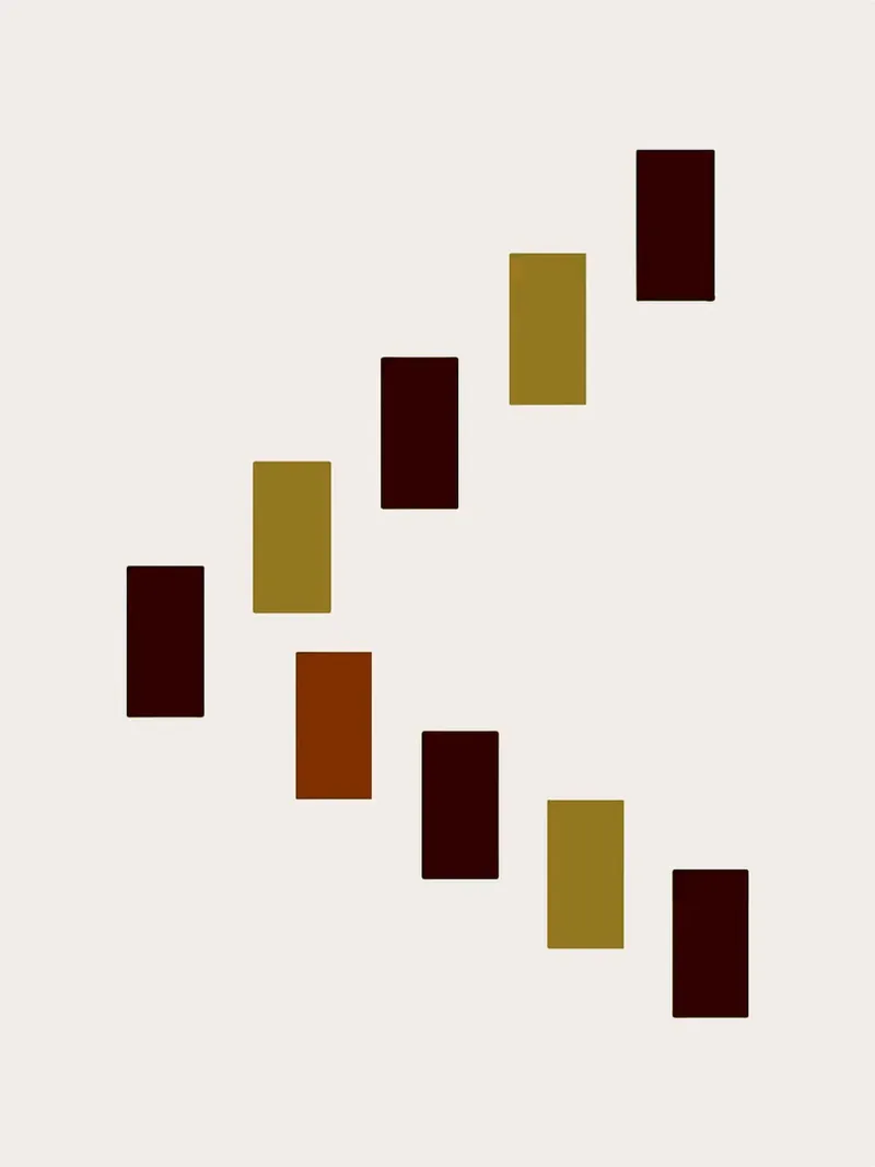 Abstract Rectangles in Earth Tones canvas with Floater frame by Logan Brown