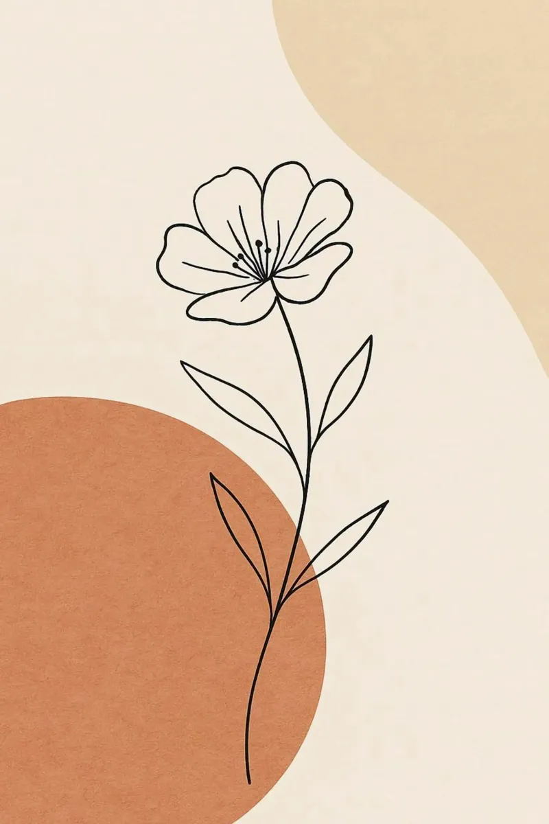 curve line color and flower tela con Cornice a cassetta da lifeline