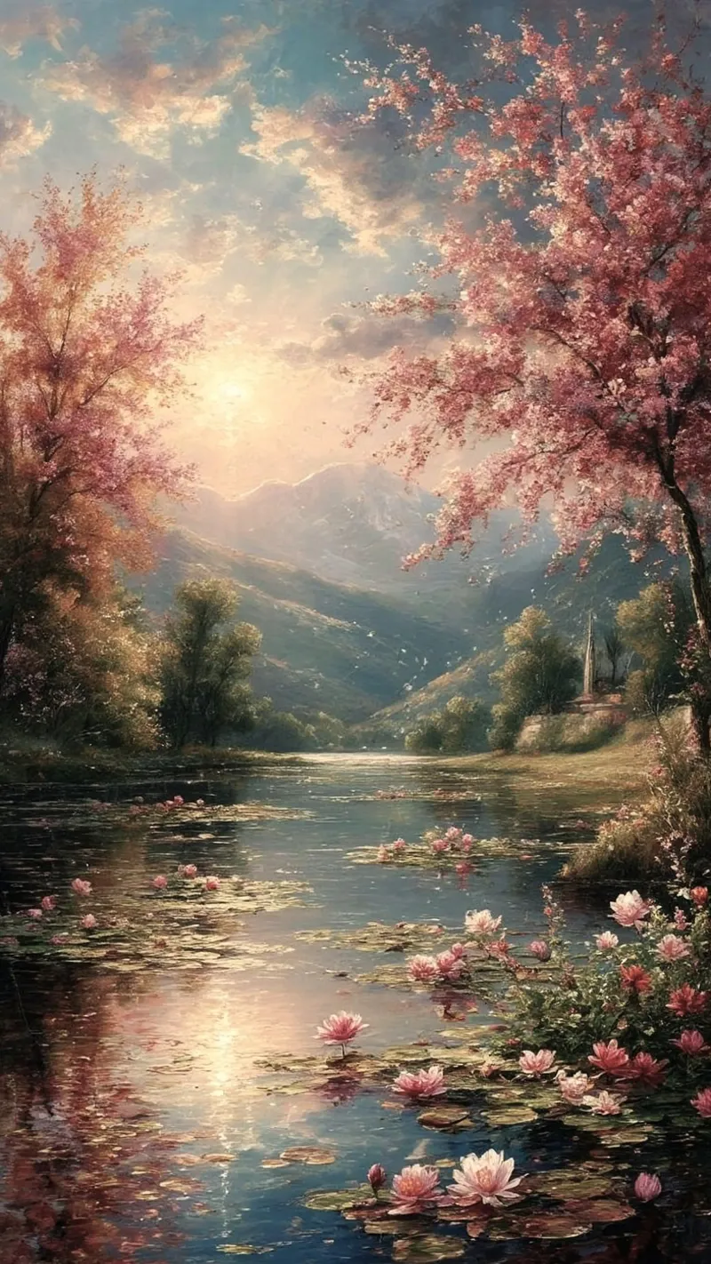 blossom fairy on lake tela con Cornice a cassetta da miracle