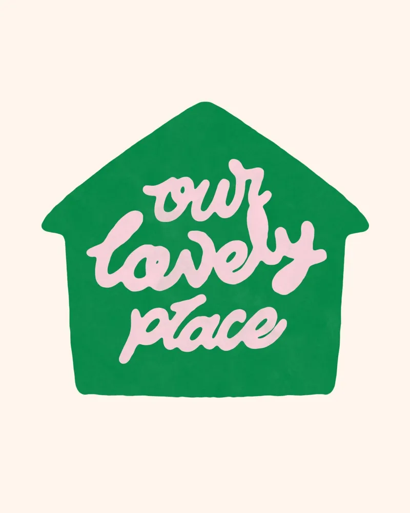 Our Lovely Place poster con telaio in plastica da illusthera