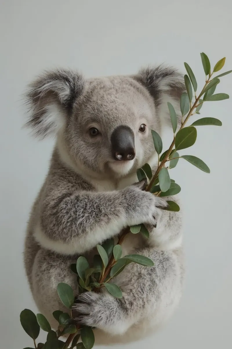 Koala con in mano un ramo di eucalipto tela con Cornice a cassetta da DesignDoodle
