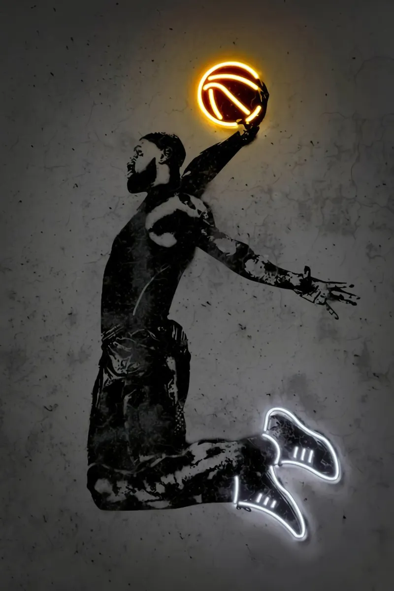 lebron james licht Leinwand mit Schattenfugenrahmen von Yogashop