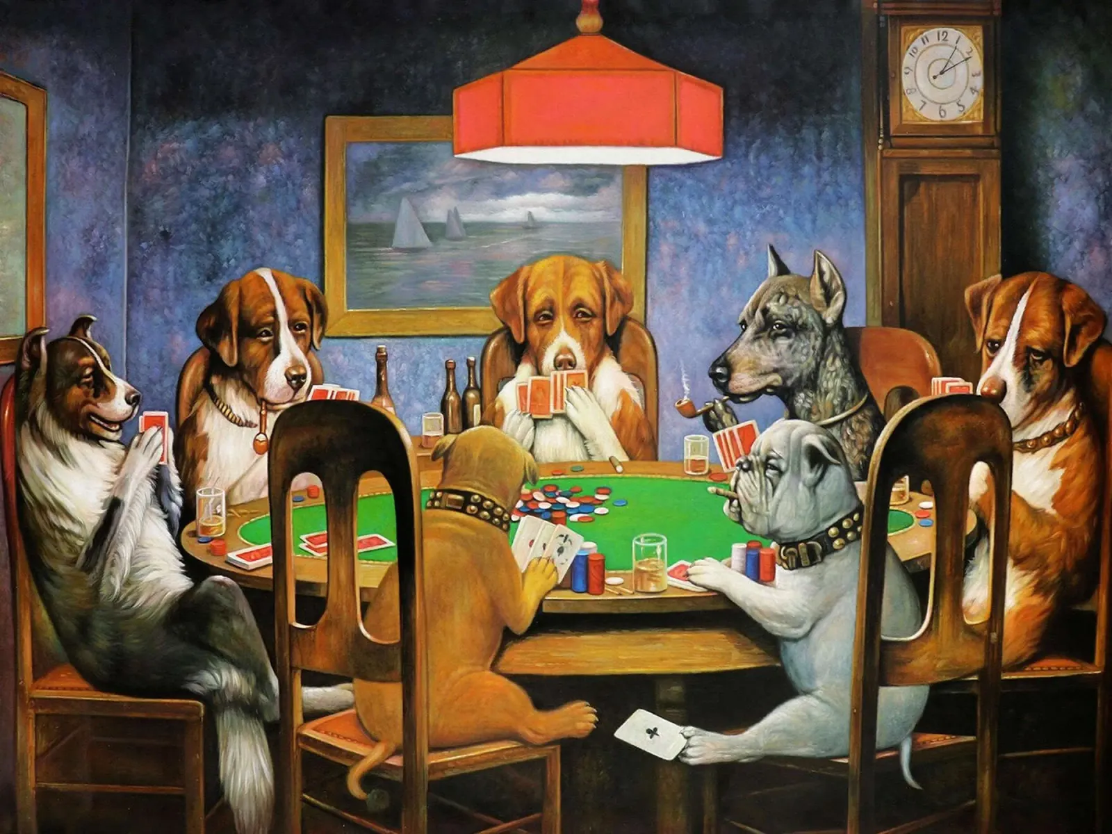 Un amico nel bisogno (cani che giocano a poker), 1903 poster da David Jackson