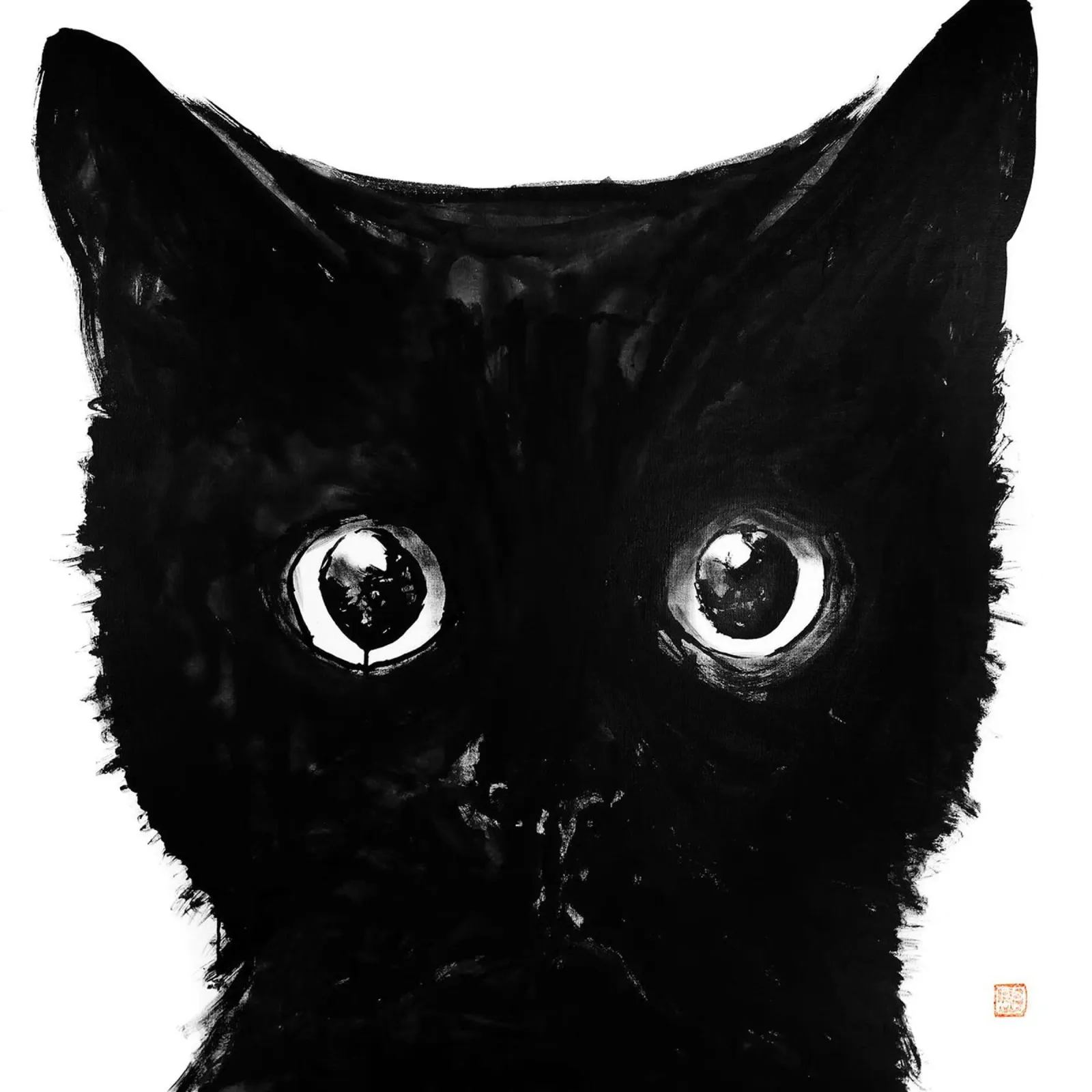 Gatto nero di Péchane poster da David Jackson