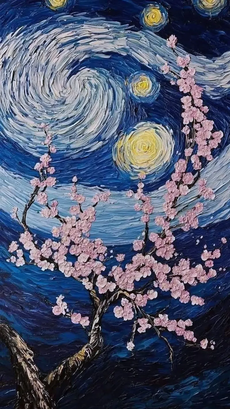 blossom with stars tela con Cornice a cassetta da huminity