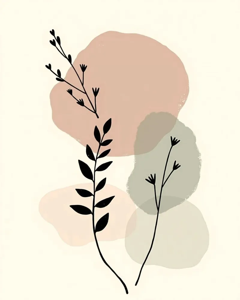 shape and branch flower poster da huminity
