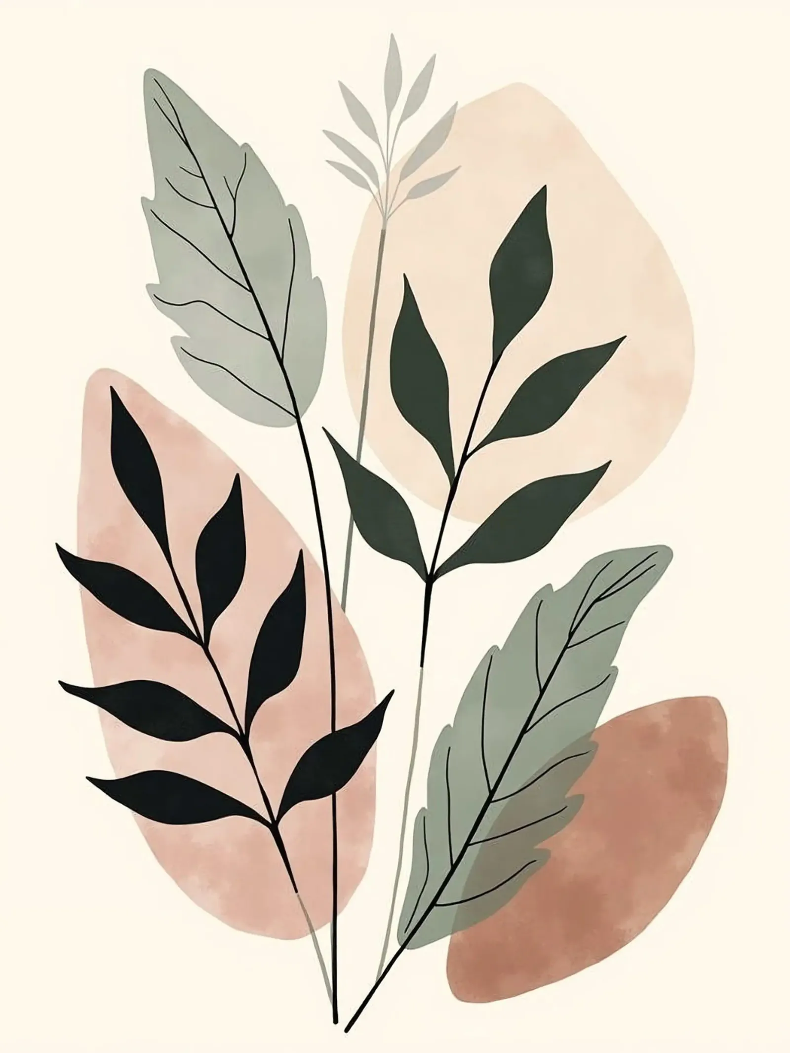 shape branch leaf tela con Cornice a cassetta da huminity
