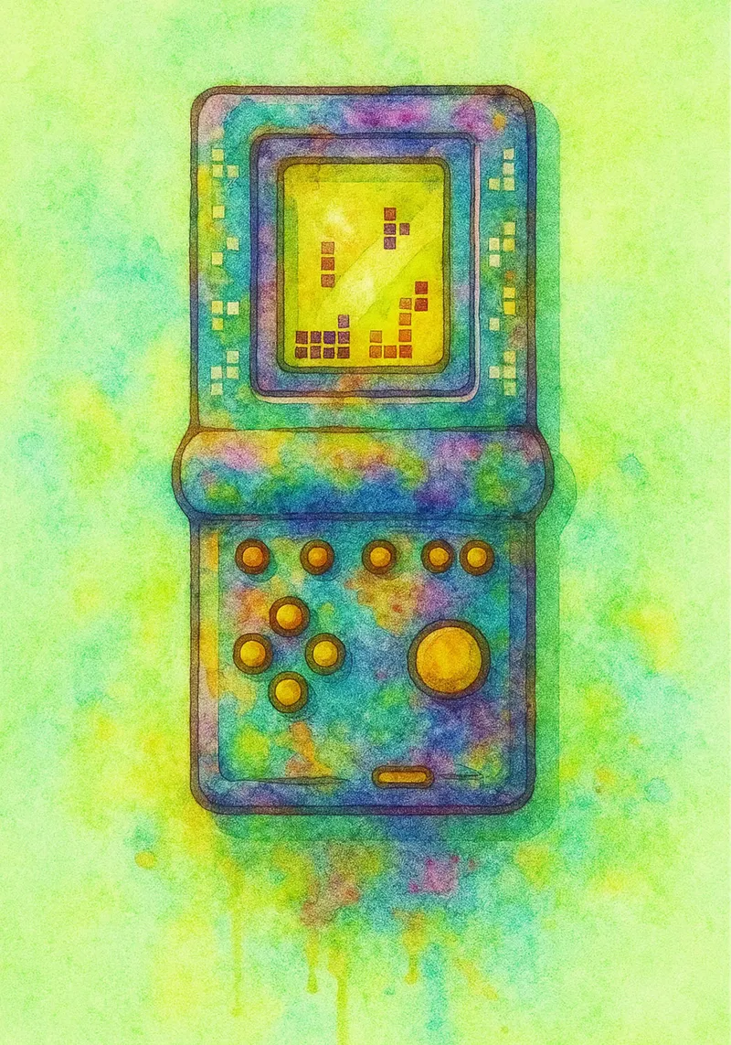 gioco del tetris vecchio dipinto d'epoca poster da kroocoot